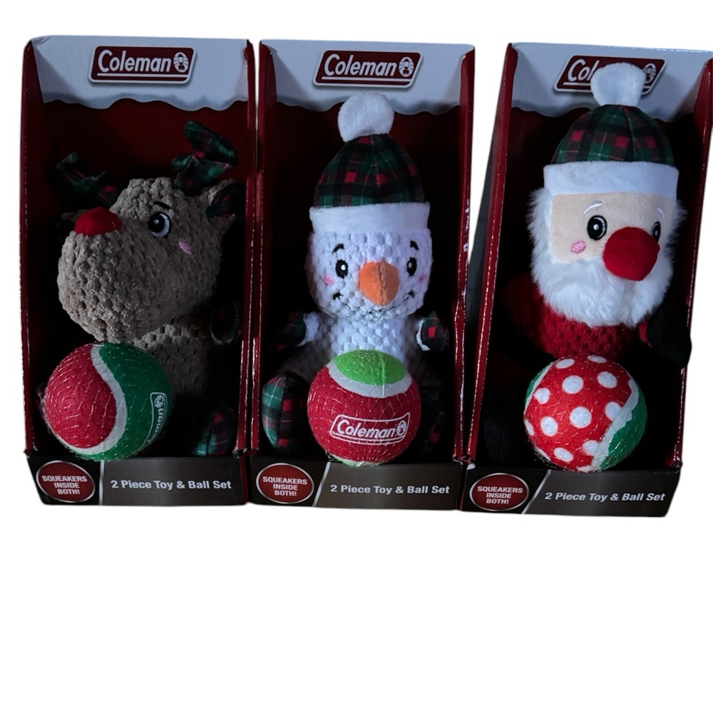 Coleman Red and Green Dog Toy Set